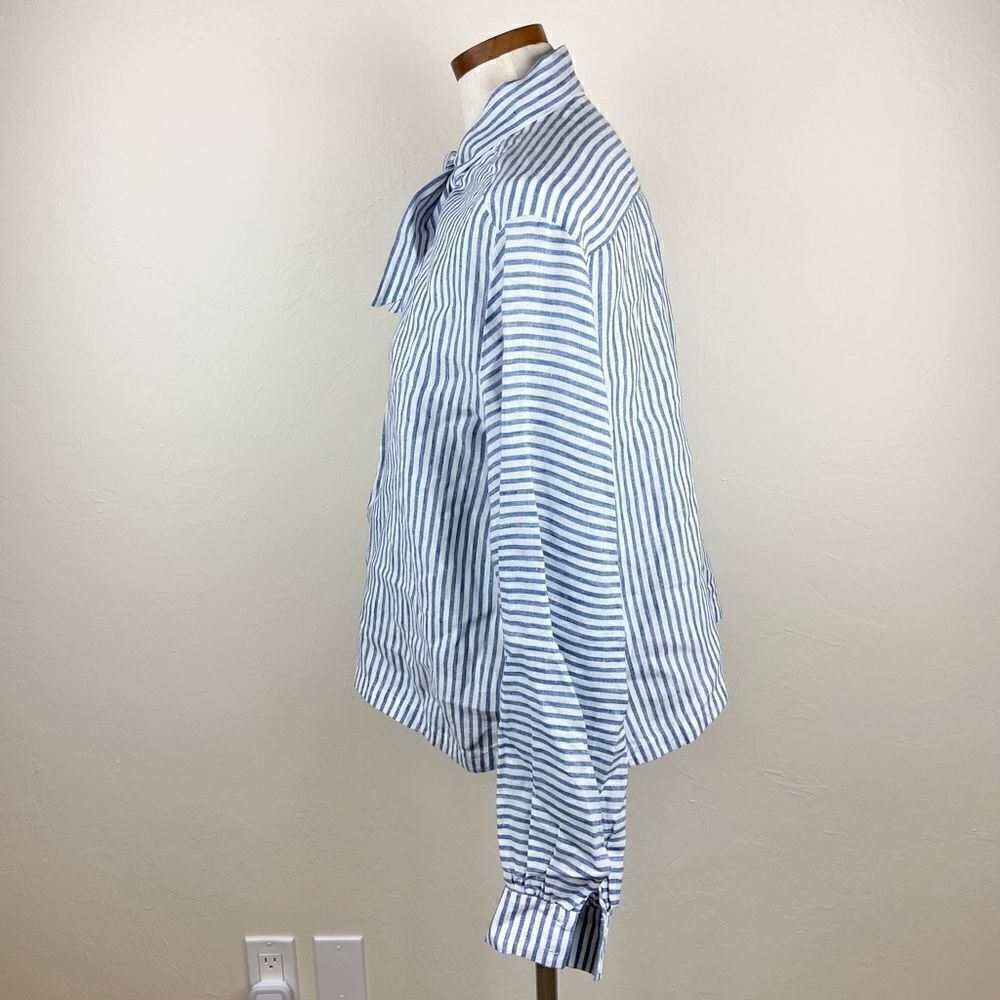Frame Handkerchief Striped Linen Top - Picture 5 of 7